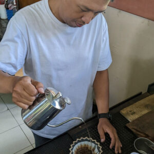 Experimenting with various types of coffee from around indonesia